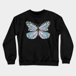 Blue and Purple Butterfly Design Crewneck Sweatshirt